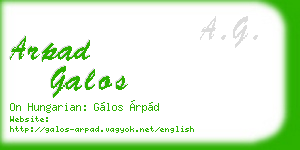 arpad galos business card